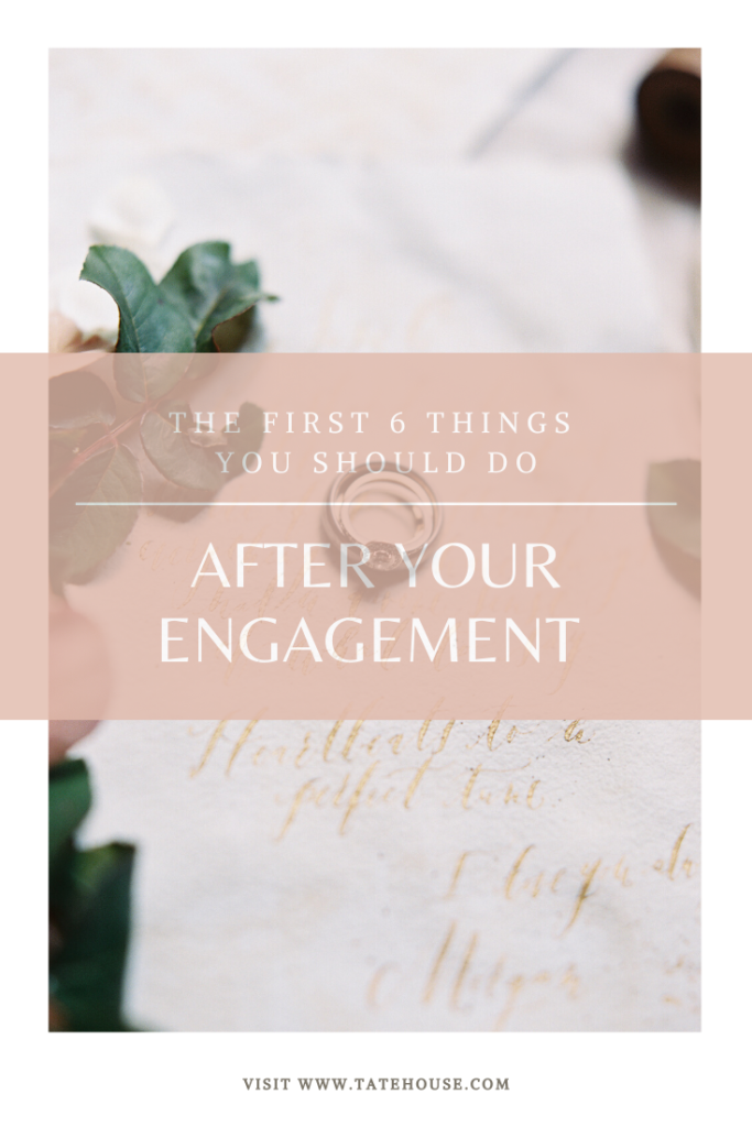 Don't miss some of the most important engagement “to-dos” that should happen first on The Tate House Blog! #tatehouse #engagement #engaged #weddingplanning