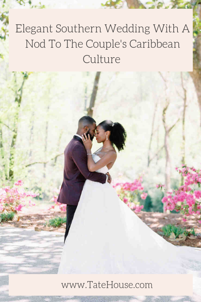 We're sharing Niara and Allen's Elegant Southern Wedding With A Nod To The Couple's Caribbean Culture on the blog today! For even more coverage, head to Martha Stewart Weddings where it was featured. #featuredonmarthastewartweddings #luxuryatlantaweddingvenue #thetatehouse #elegantsouthernwedding